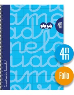 CUADERNO ESPIRAL Fº 80H 90G 4MM AZUL CUADROVIA EXTRADURA